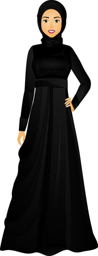 illustratie van jong moslim meisje karakter. vector