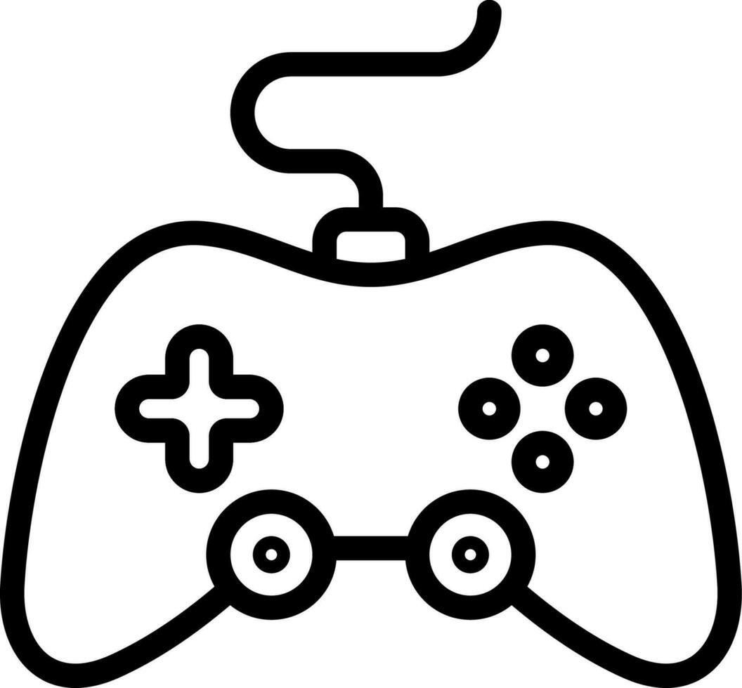 zwart lijn kunst illustratie van gamepad icoon. vector