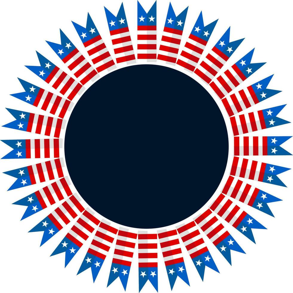 insigne versierd met Amerikaans vlag kleuren. vector