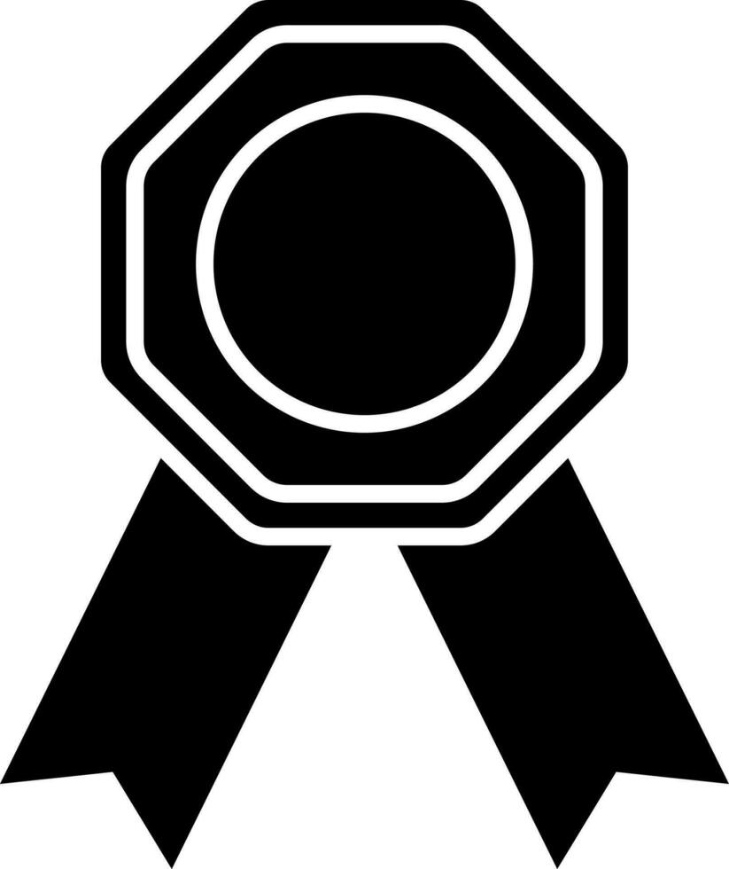 vlak stijl zwart en wit blanco medaille icoon. vector