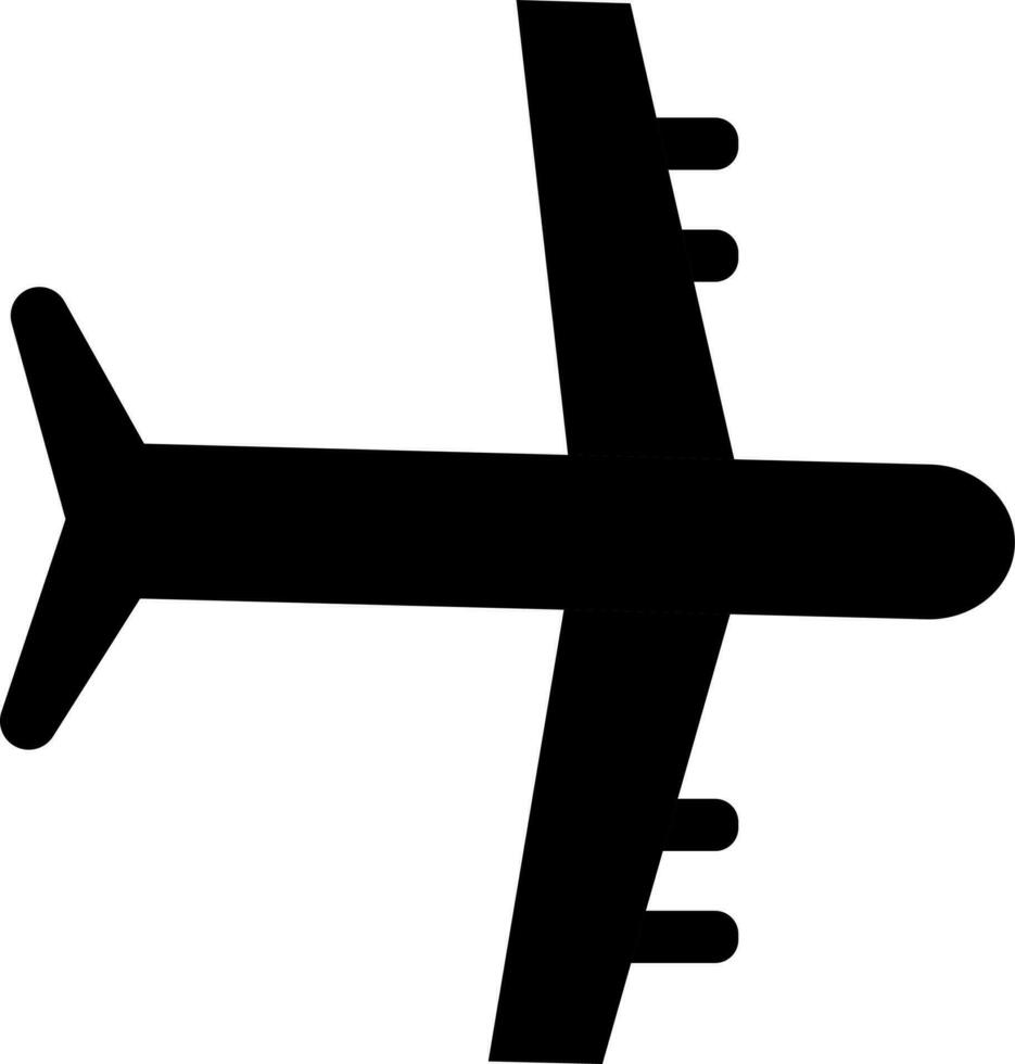 luchtbus en vliegtuig icoon in zwart kleur. vector