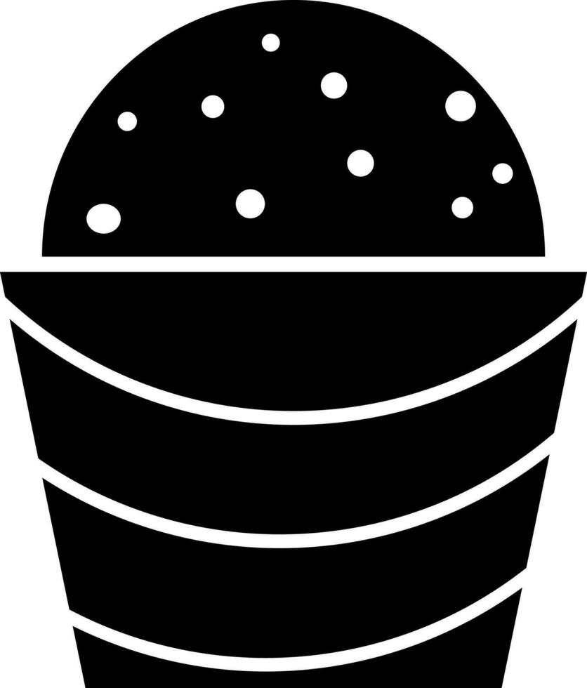 vlak stijl maffin icoon in zwart en wit kleur. vector