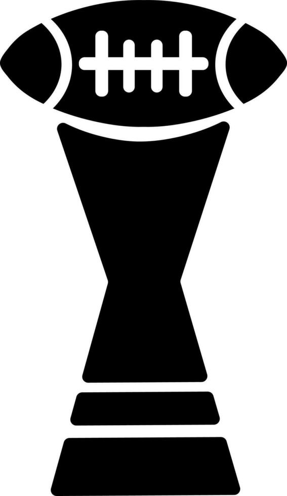 rugby bal versierd zwart en wit sport trofee prijs. vector