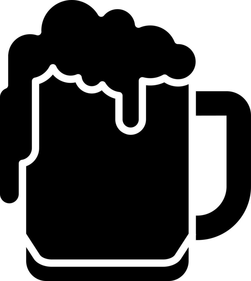 bier icoon in zwart en wit kleur. vector