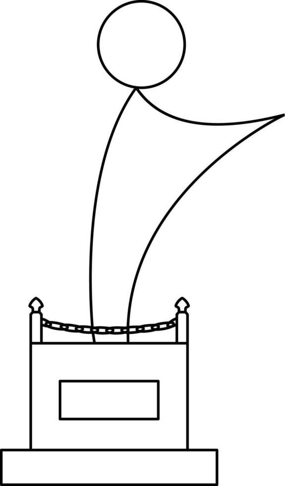 illustratie van basketbal trofee prijs in zwart lijn kunst. vector
