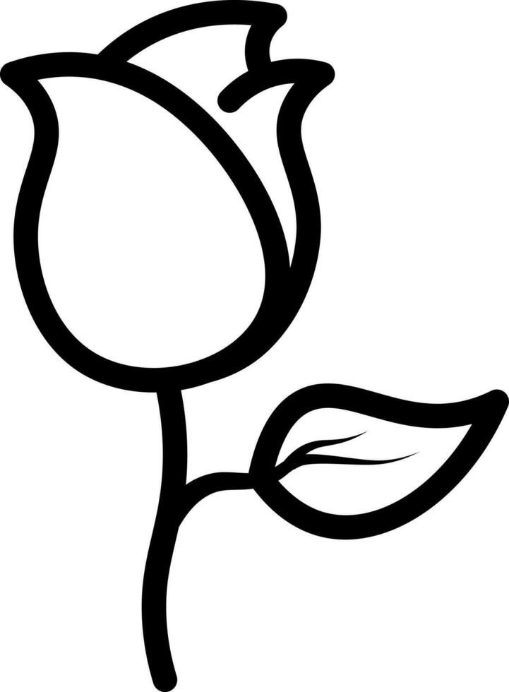 zwart lijn kunst illustratie van roos bloem icoon. vector
