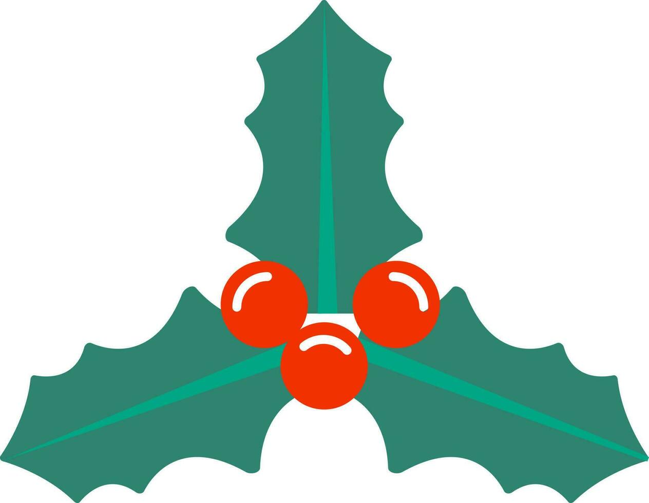 groen en rood icoon van Kerstmis hulst BES. vector