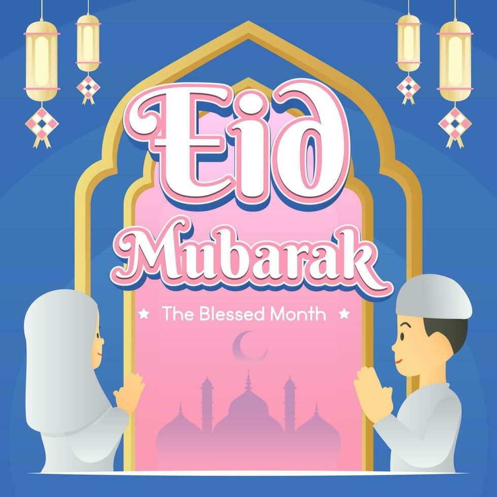 sociaal media banier eid mubarak. eid thema. de gezegend maand. Cairo. Istanbul. kalkoen. arabier. vector. selamat idul fitri vector