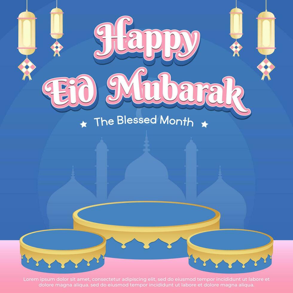 sociaal media banier eid mubarak. eid thema. de gezegend maand. Cairo. Istanbul. kalkoen. arabier. vector. selamat idul fitri vector