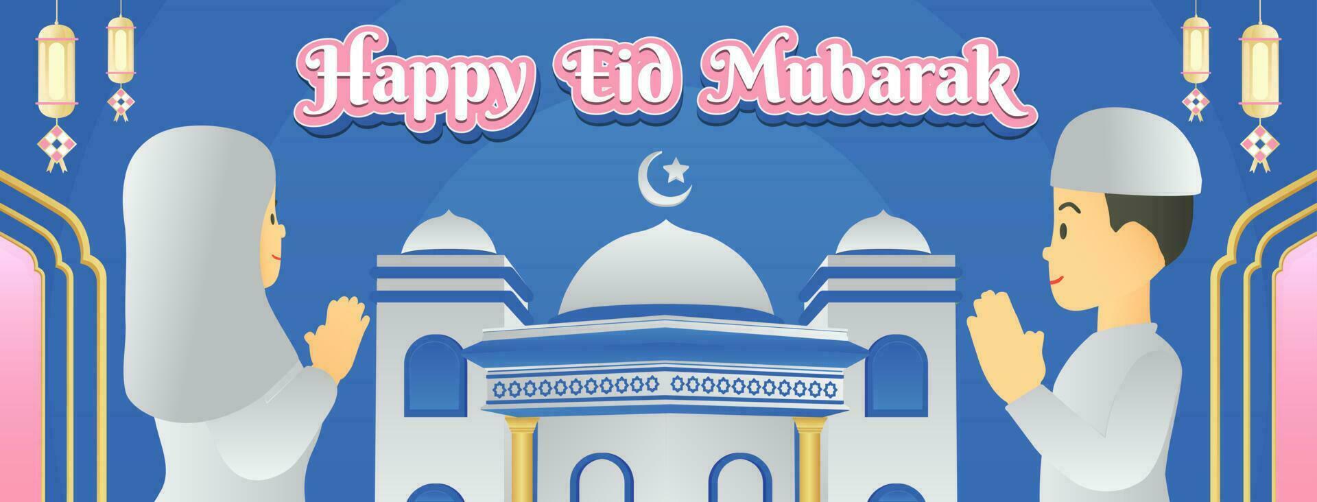 sociaal media banier eid mubarak. eid thema. de gezegend maand. Cairo. Istanbul. kalkoen. arabier. vector. selamat idul fitri vector