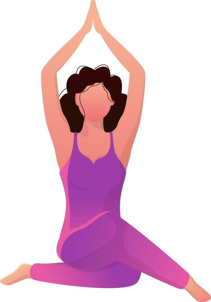 jong meisje maken lotus yoga houding padmasana. vector