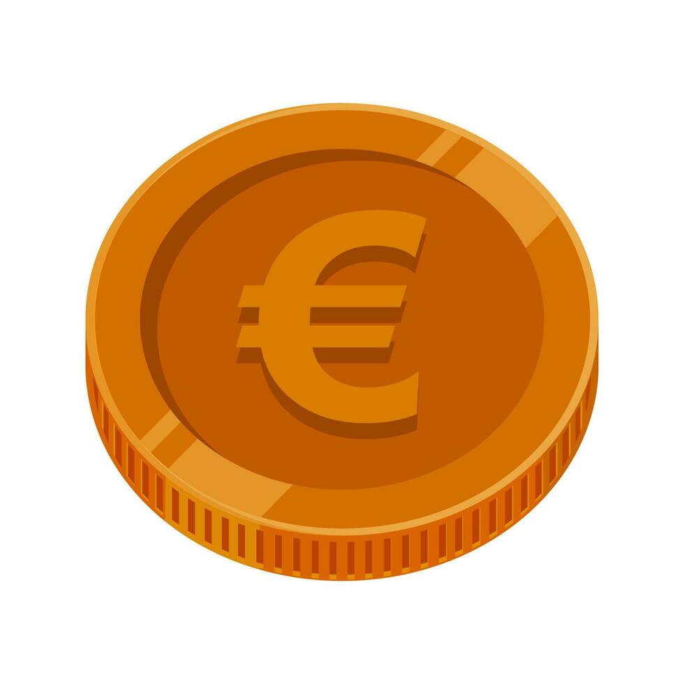 euro munt bronzen geld vector