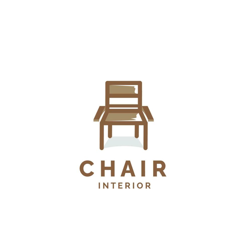 stoel meubilair minimalsit logo vector icoon illustratie voor industrie
