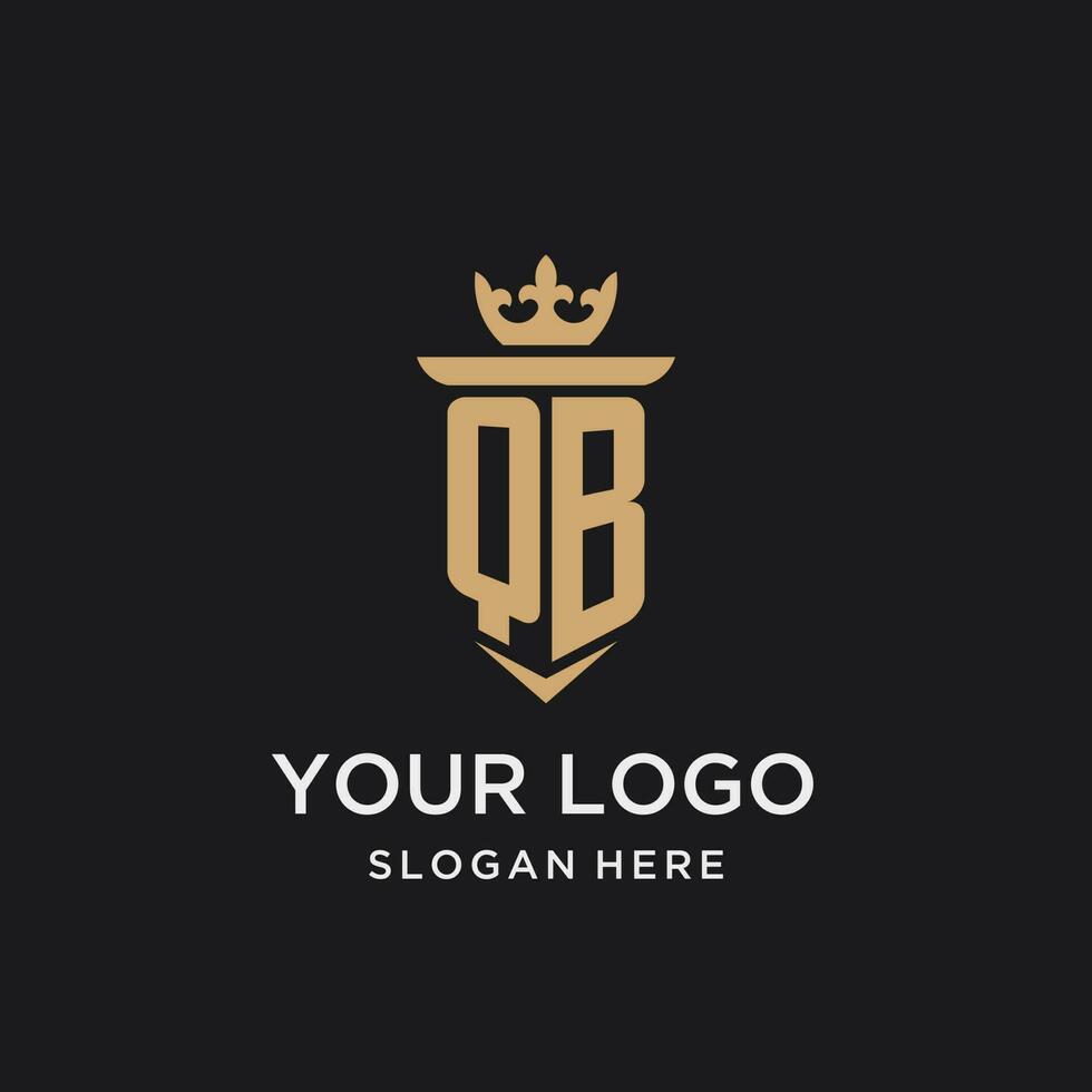 qb monogram met middeleeuws stijl, luxe en elegant eerste logo ontwerp vector