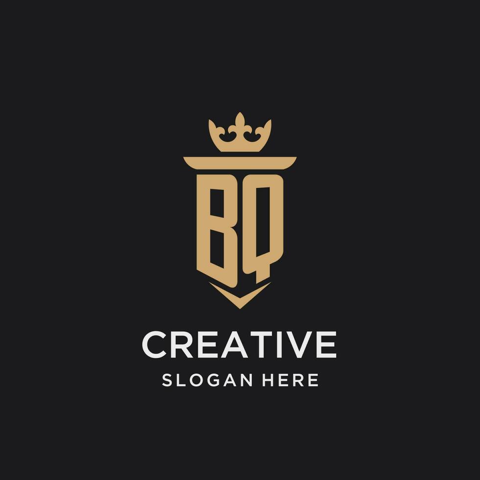 bq monogram met middeleeuws stijl, luxe en elegant eerste logo ontwerp vector