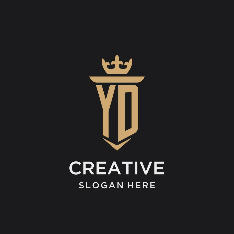 yd monogram met middeleeuws stijl, luxe en elegant eerste logo ontwerp vector