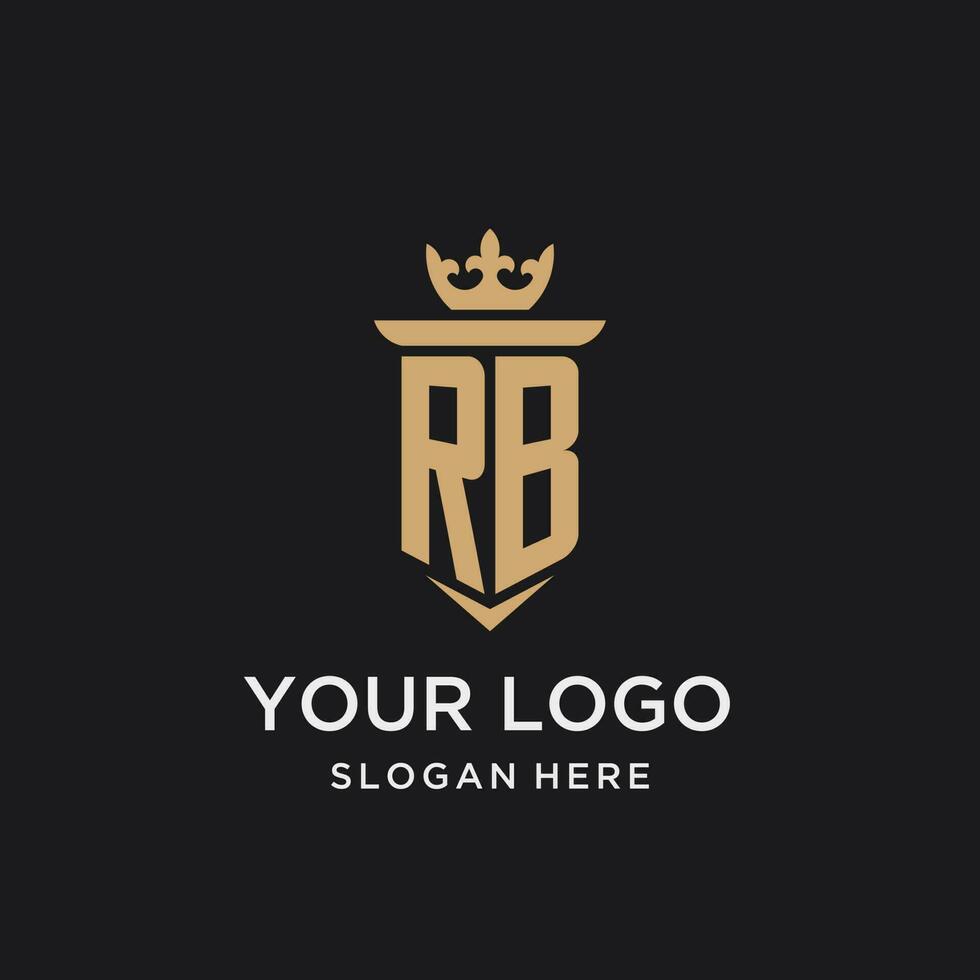 rb monogram met middeleeuws stijl, luxe en elegant eerste logo ontwerp vector