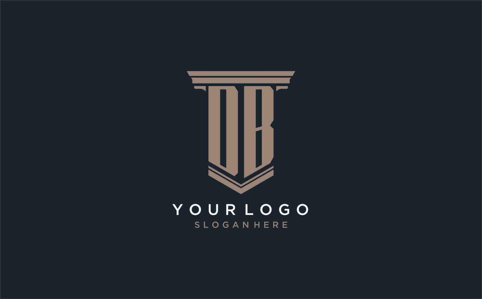 db eerste logo met pijler stijl, luxe wet firma logo ontwerp ideeën vector