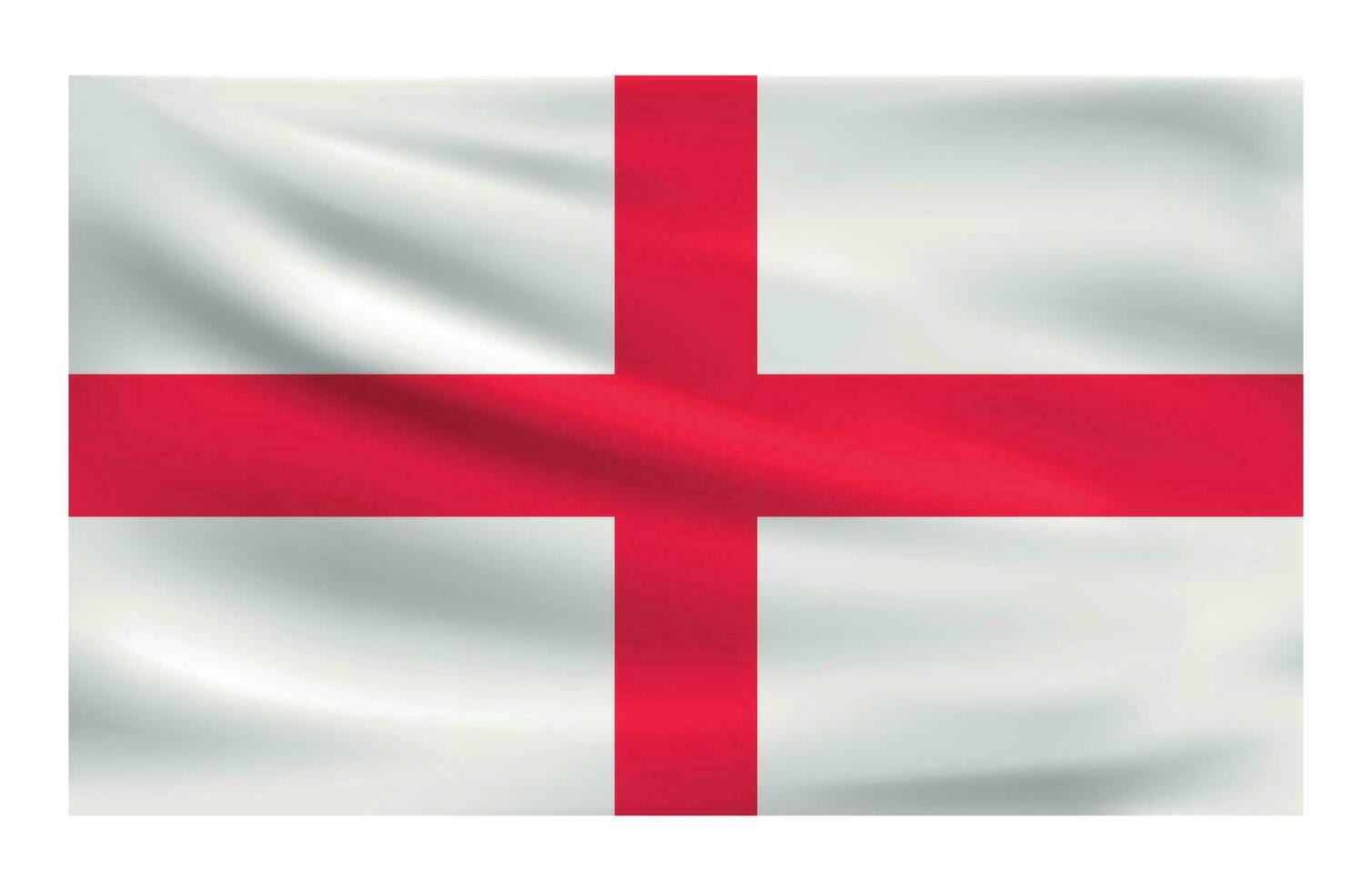 realistisch nationaal vlag van Engeland. stroom staat vlag gemaakt van kleding stof. vector