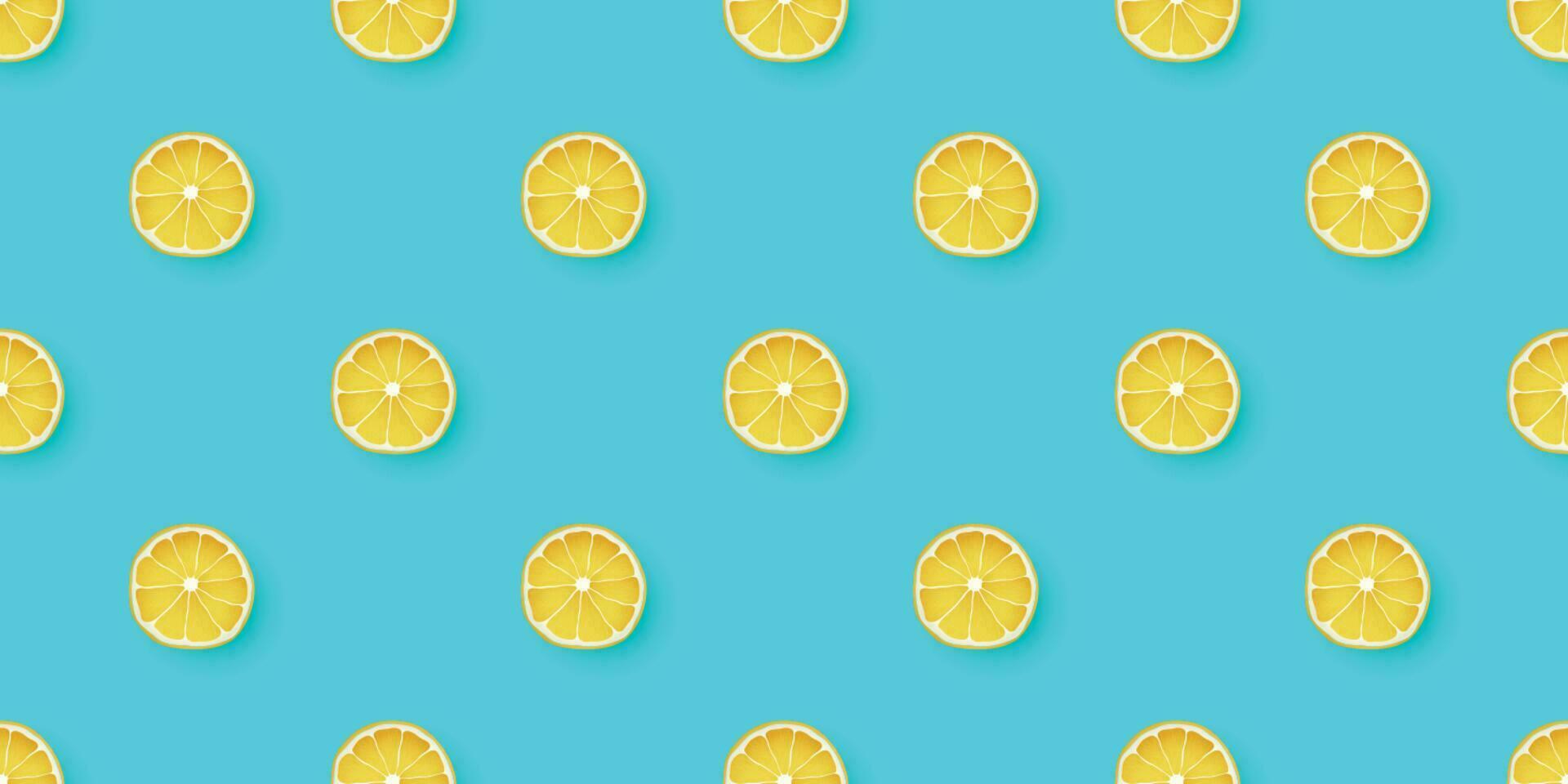 vers citrus citroen naadloos patroon. citroenen Aan blauw achtergrond. vector