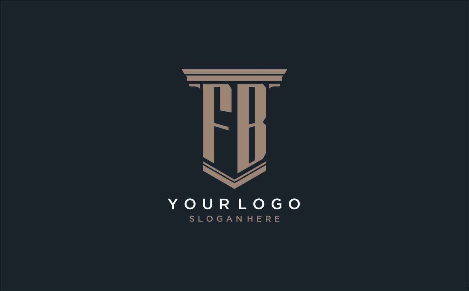 fb eerste logo met pijler stijl, luxe wet firma logo ontwerp ideeën vector