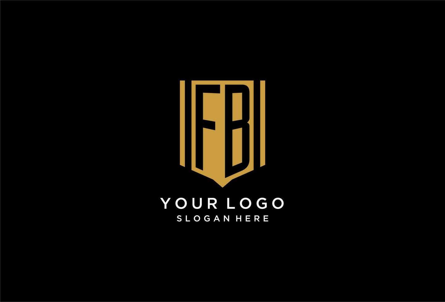 fb monogram logo met meetkundig schild icoon ontwerp vector