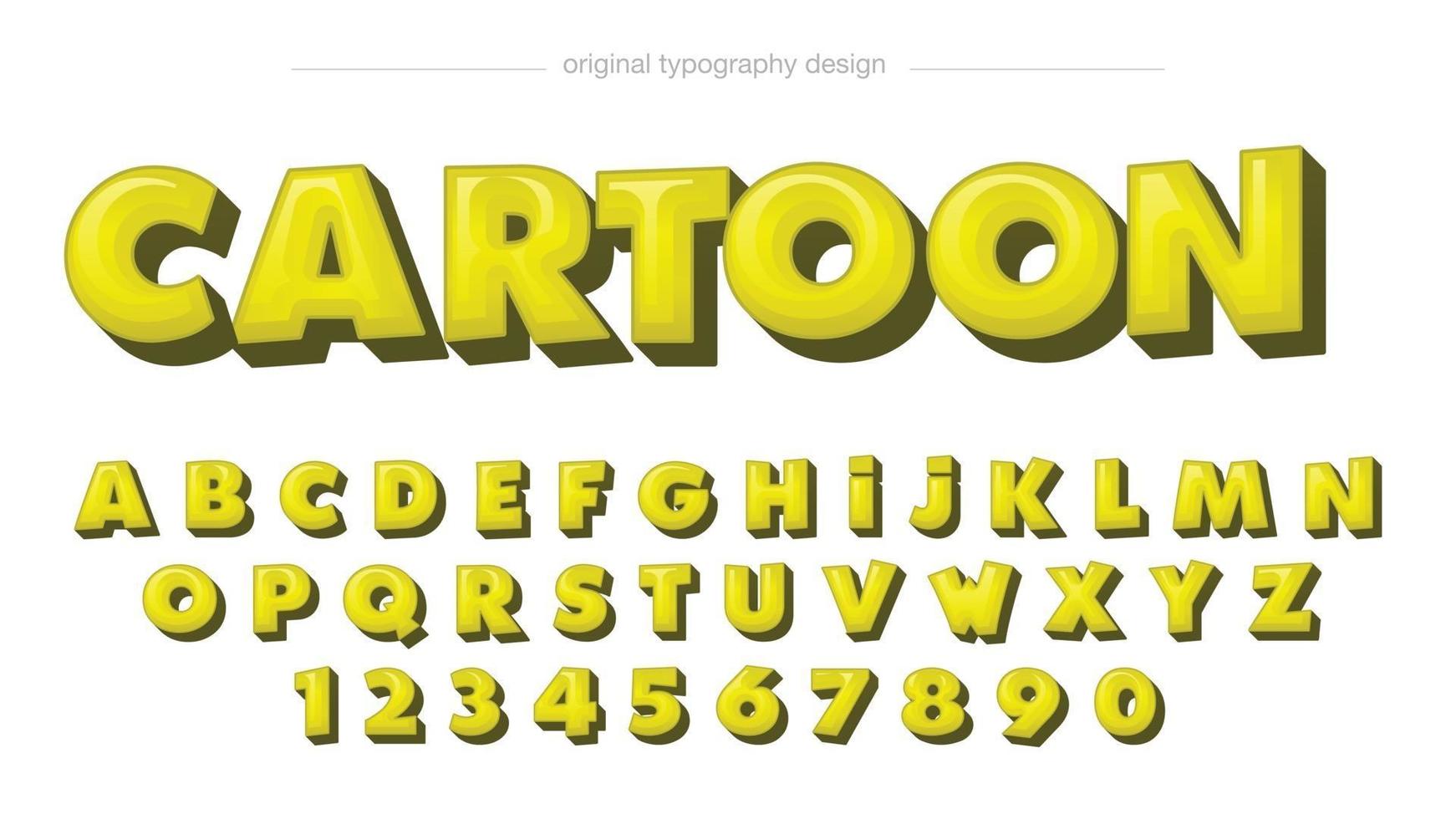 gele cartoon 3d typografie vector