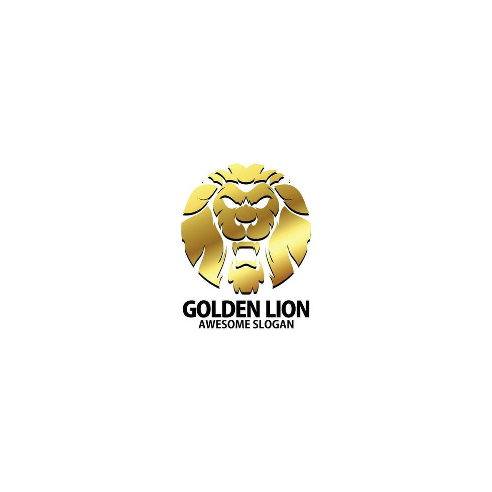 leeuw hoofd met luxe logo ontwerp vector