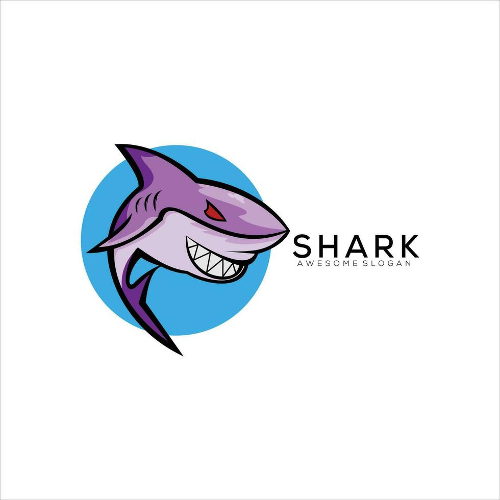 haai logo ontwerp mascotte kleurrijk vector