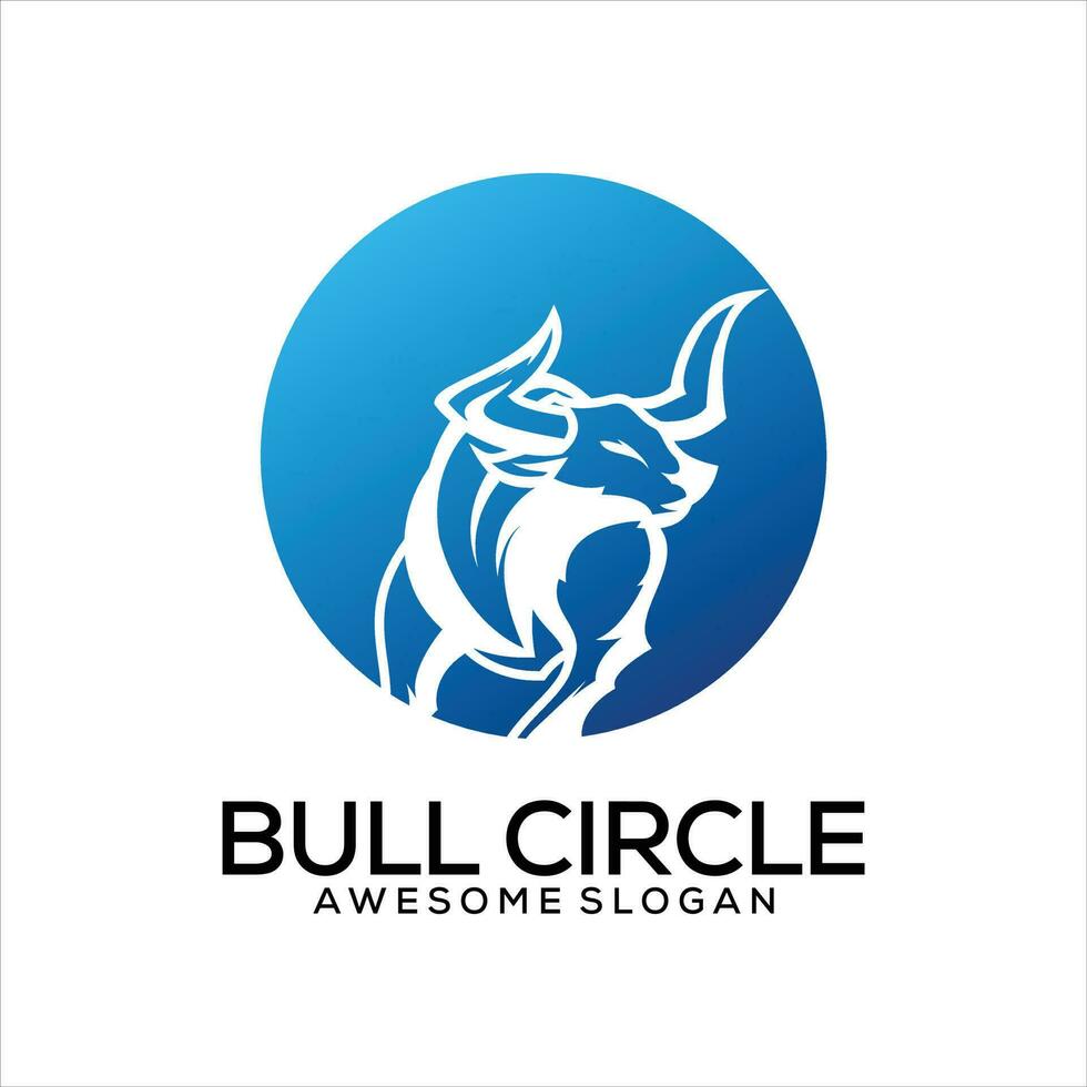 stier cirkel logo ontwerp helling kleurrijk vector