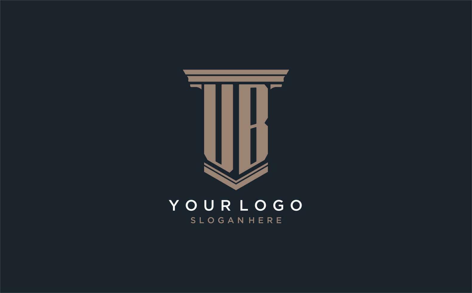 ub eerste logo met pijler stijl, luxe wet firma logo ontwerp ideeën vector