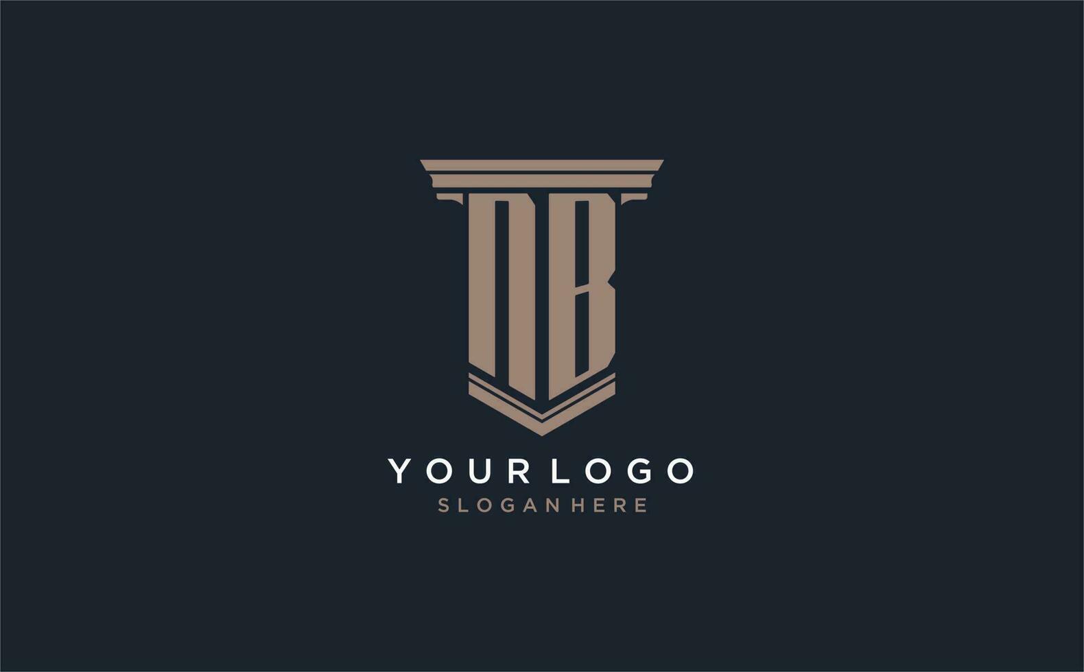 nb eerste logo met pijler stijl, luxe wet firma logo ontwerp ideeën vector