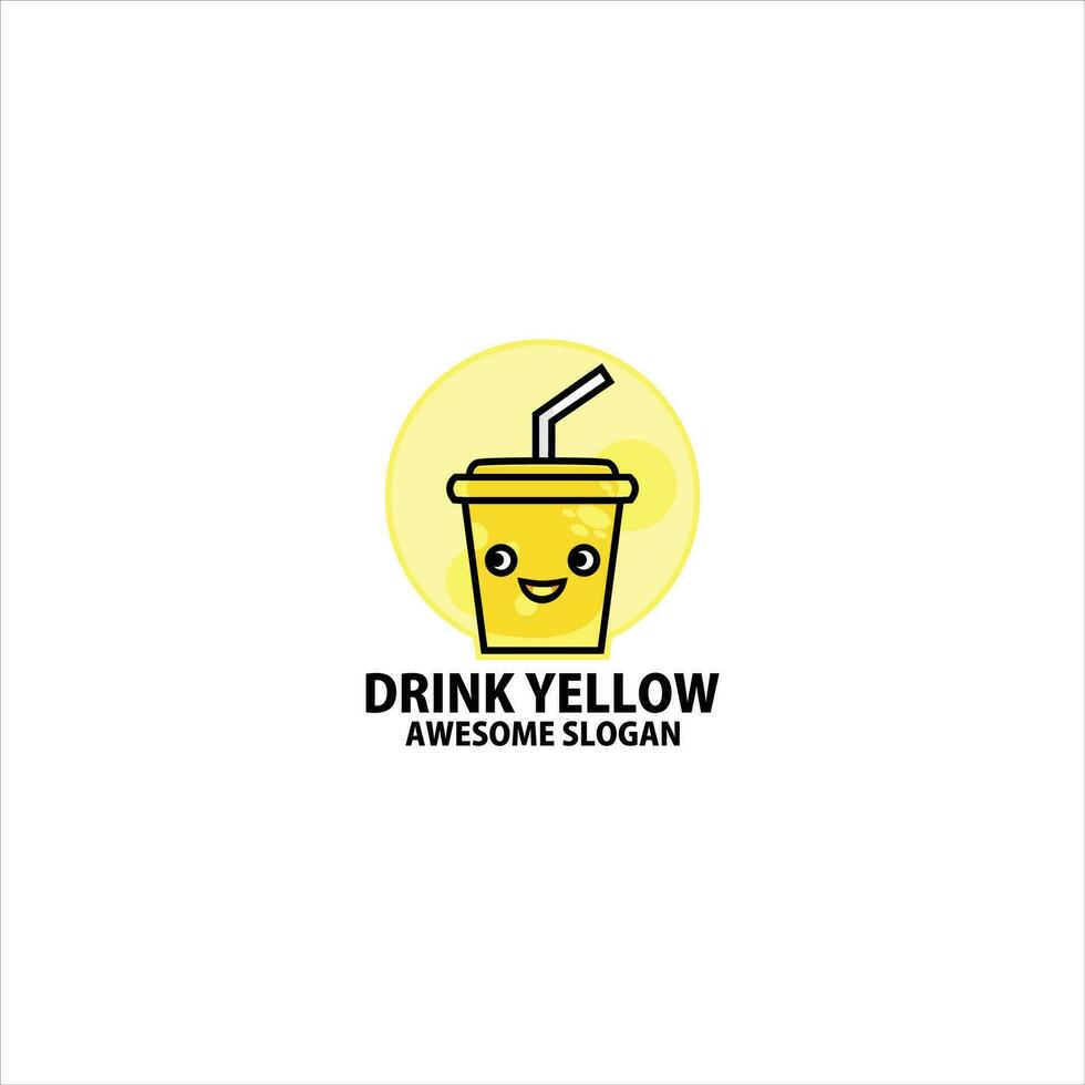 schattig kop drinken logo ontwerp kleurrijk mascotte vector