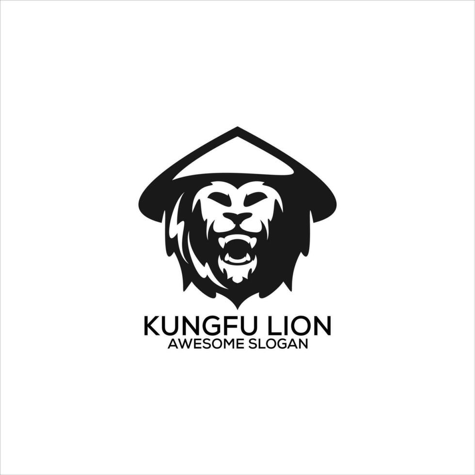 kungfu leeuw logo ontwerp silhouet vector