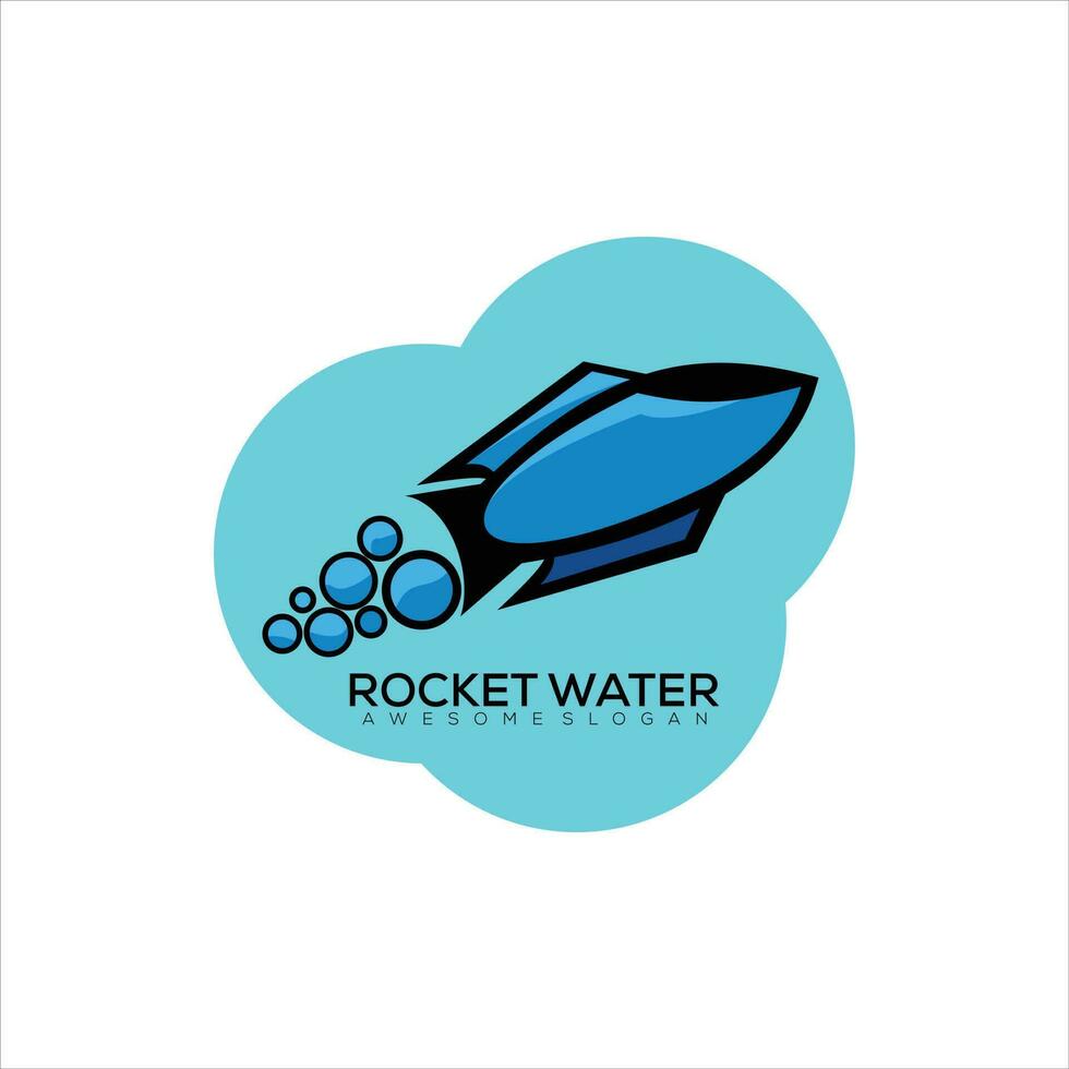 raket water logo ontwerp mascotte kleurrijk vector