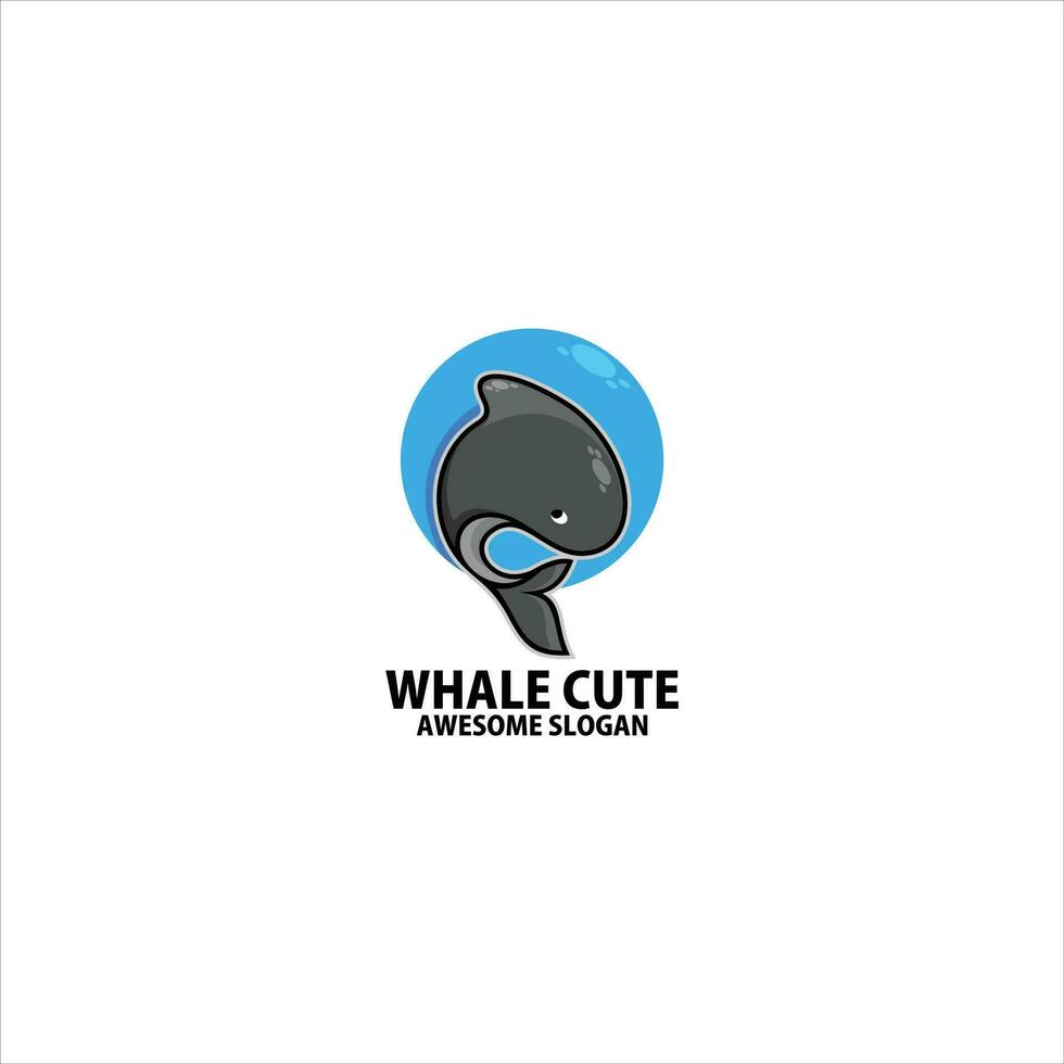 walvis schattig logo ontwerp mascotte vector