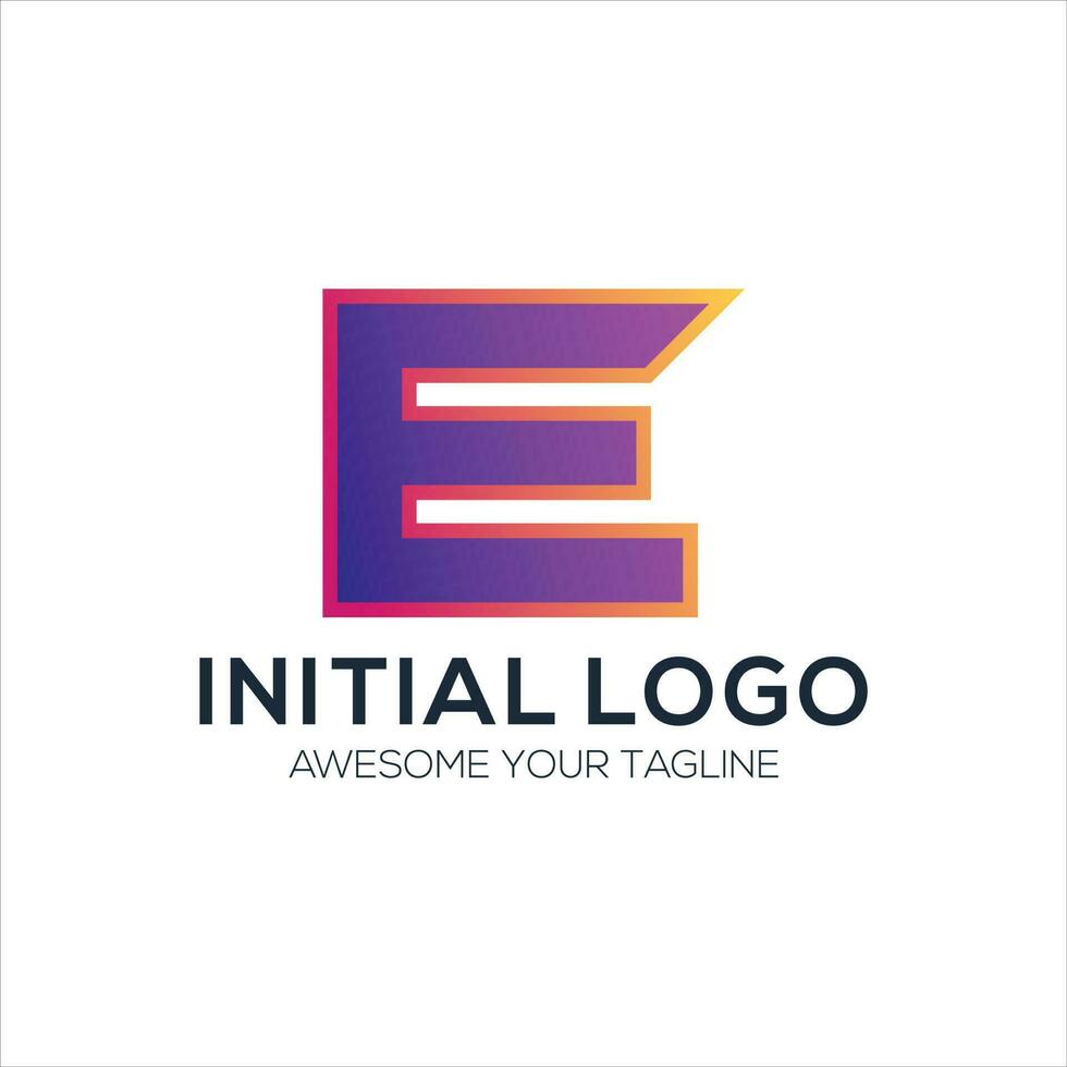 eerste e logo ontwerp helling kleurrijk vector
