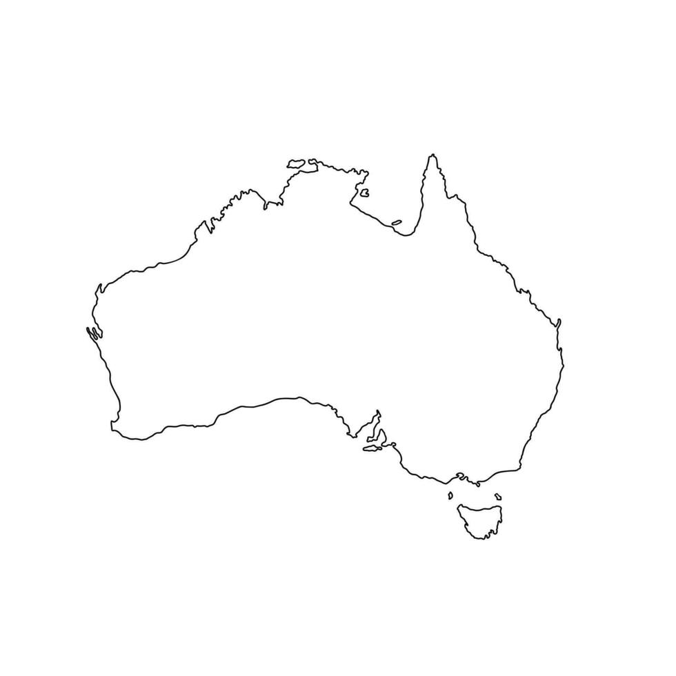 Australië land kaart gemakkelijk schets vector illustratie, blanco sjabloon voor ontwerp, leerzaam doeleinden