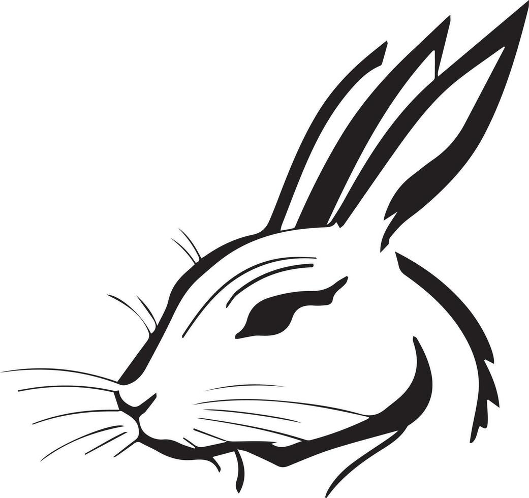 illustratie hoofd logo van een konijn vector