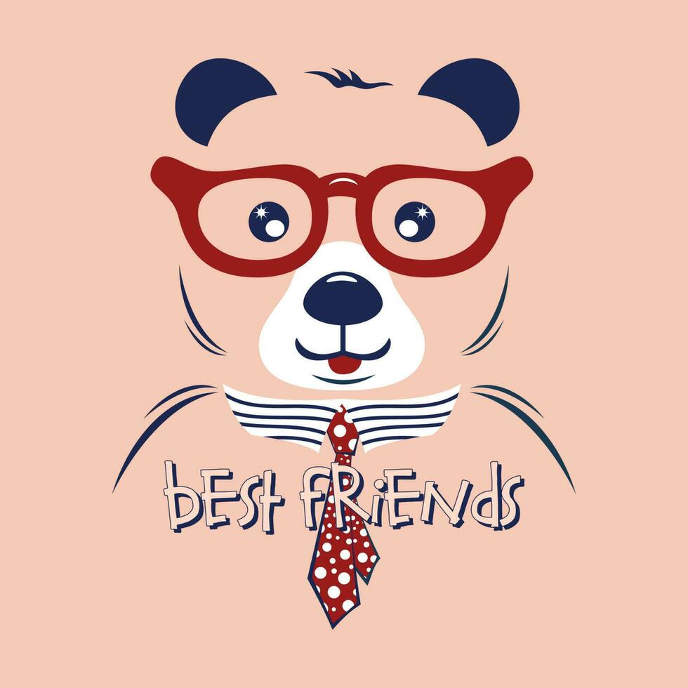 het beste vrienden schattig panda abstract grafisch t overhemd ontwerp, typografie vector, illustratie, gewoontjes stijl vector