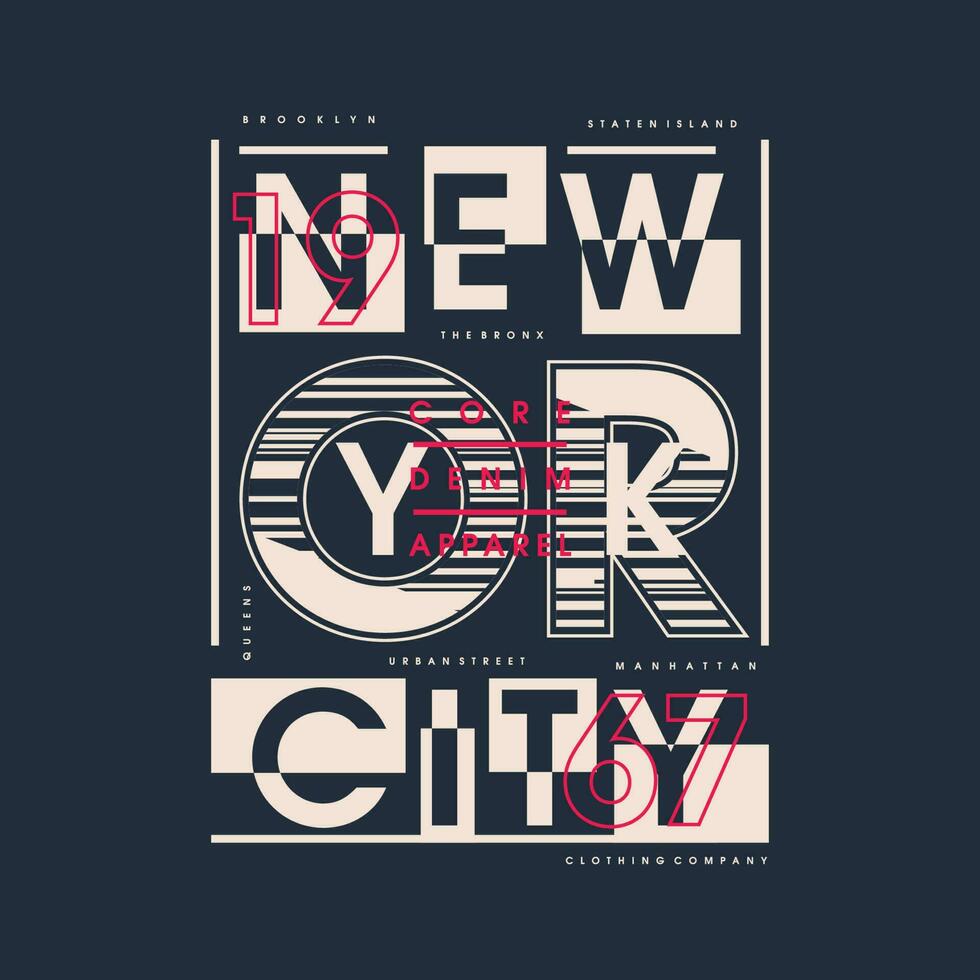kern denim nieuw york stad abstract grafisch, typografie vector, t overhemd ontwerp illustratie, mooi zo voor klaar afdrukken, en andere gebruik vector