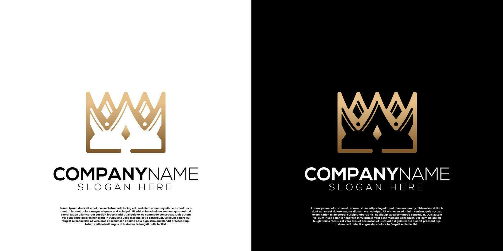 vector gouden kroon m brief logo. creatief logo inspiratie