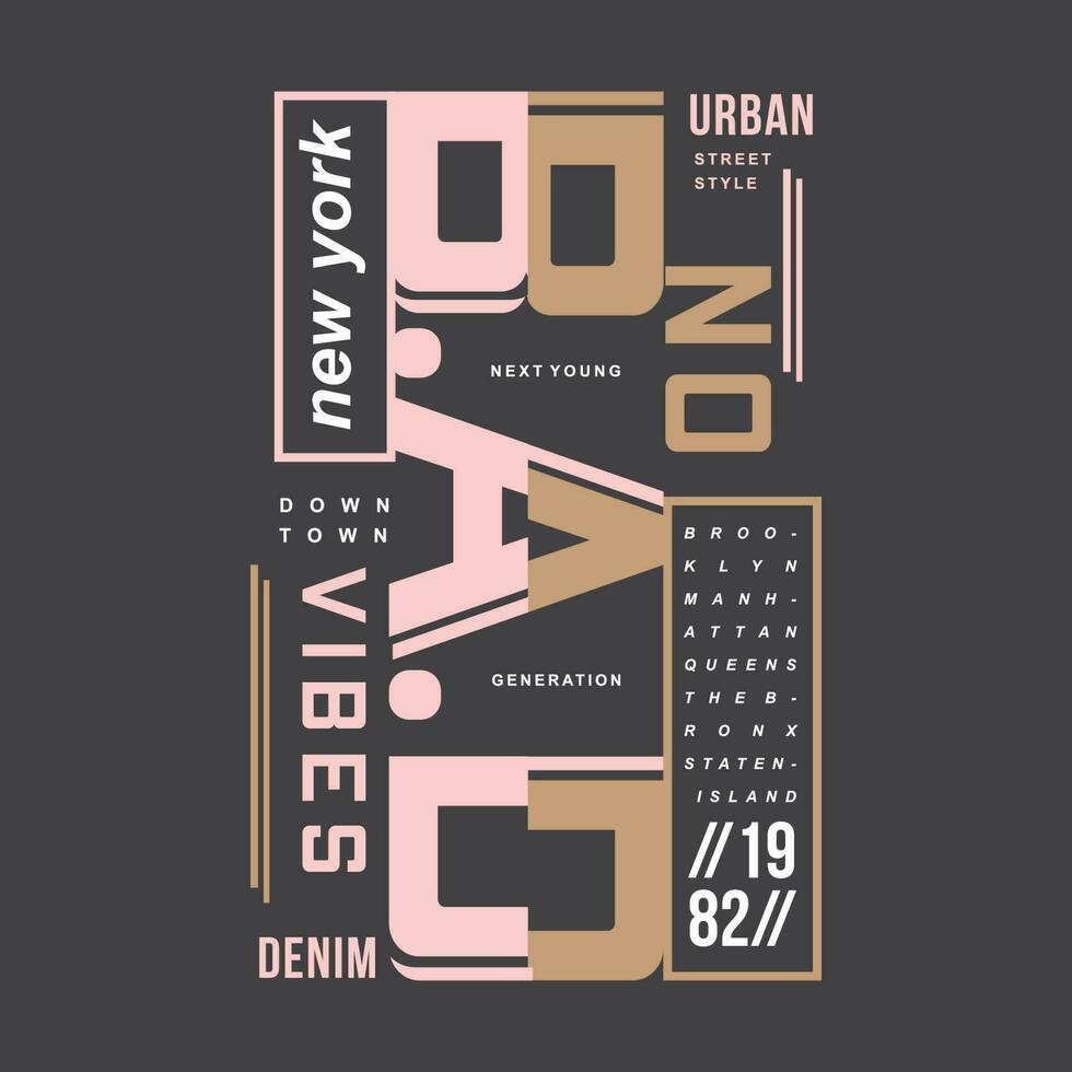 Nee slecht gevoel nieuw york stad abstract grafisch, typografie vector, t overhemd ontwerp illustratie, mooi zo voor klaar afdrukken, en andere gebruik vector