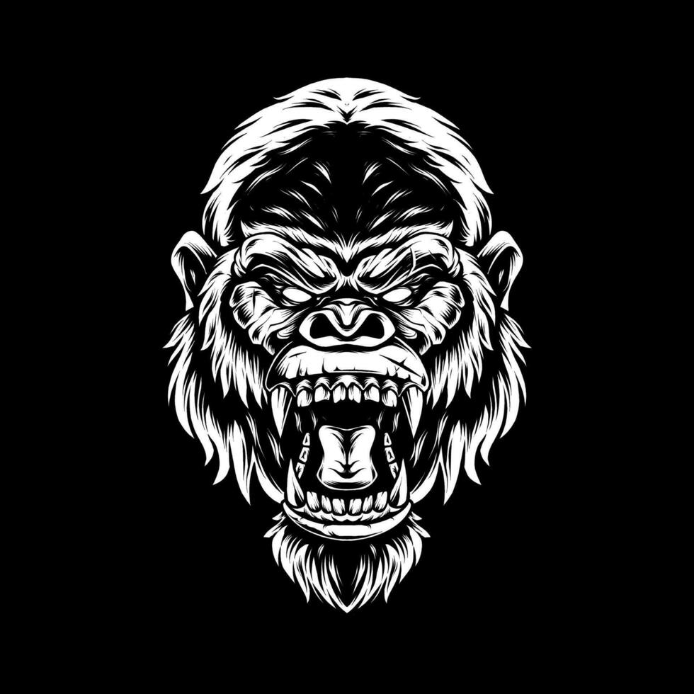 boos gorilla uitdrukking vector