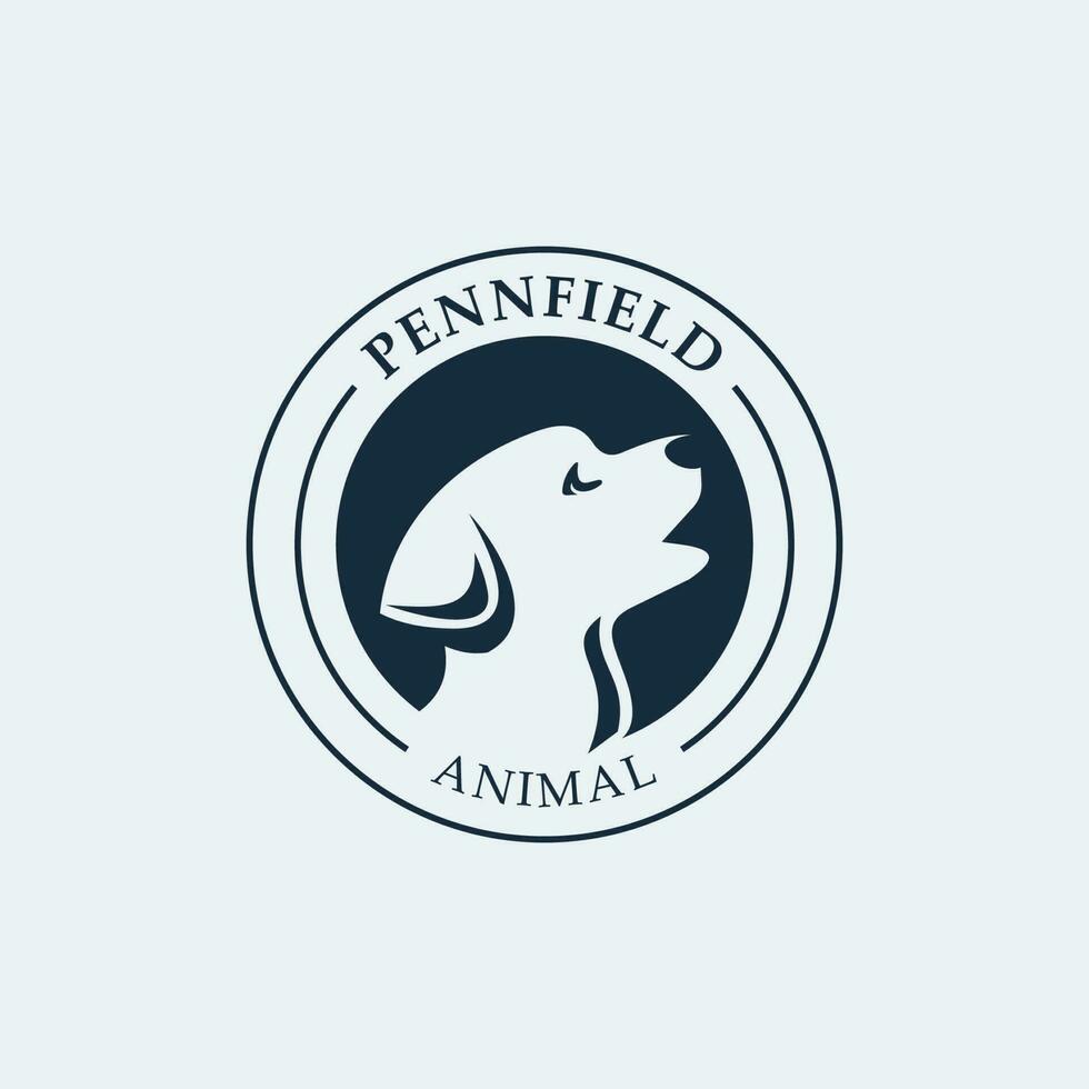 Pennfield hond gemakkelijk logo vector