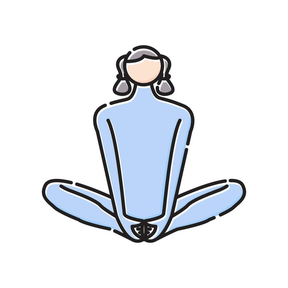 yoga houding icoon voor sjabloon, baddha konasana yoga icoon teken symbool illustratie ontwerp. vector