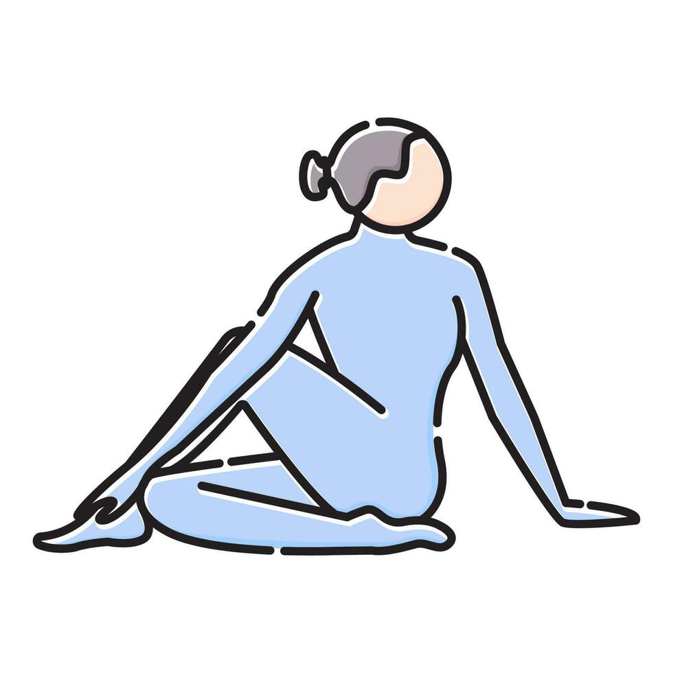 matsyendrasana yoga houding icoon, matsyendrasana yoga icoon symbool illustratie ontwerp. vector