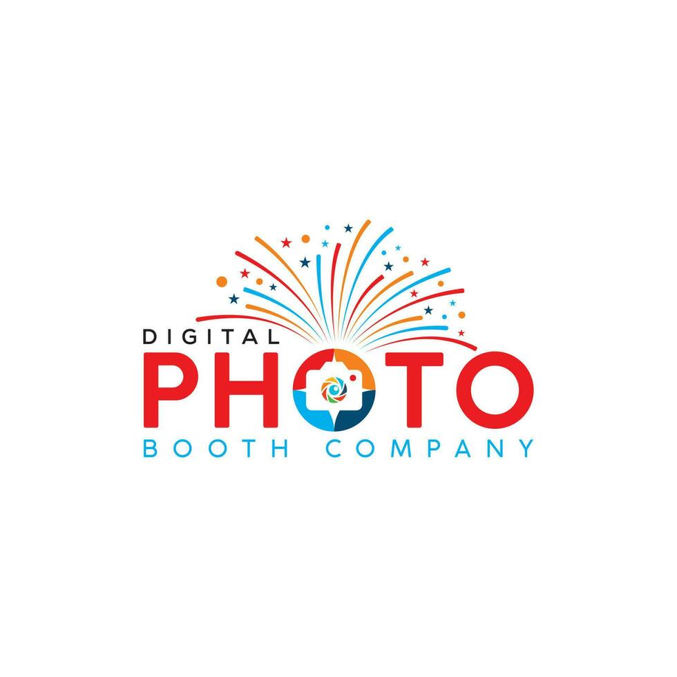 fotografie, foto stand kleurrijk logo vector illustratie ontwerp