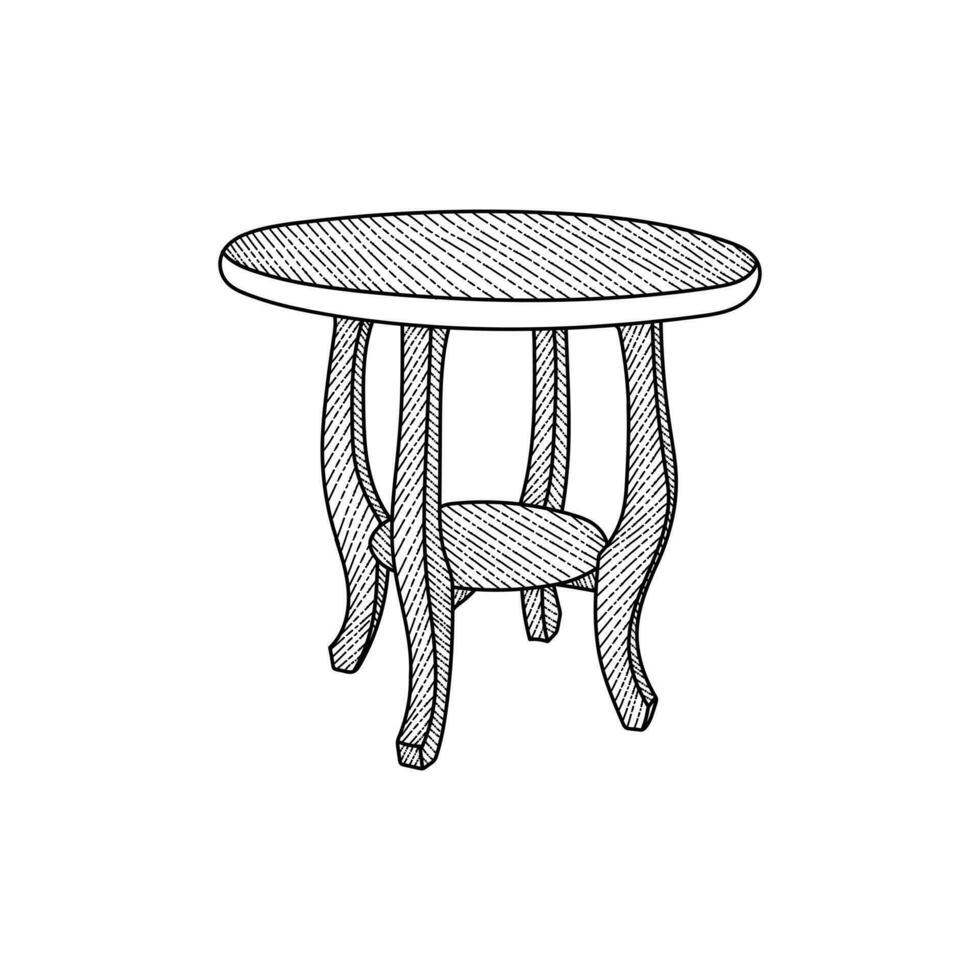 tafel meubilair elegant lijn kunst stijl creatief ontwerp vector