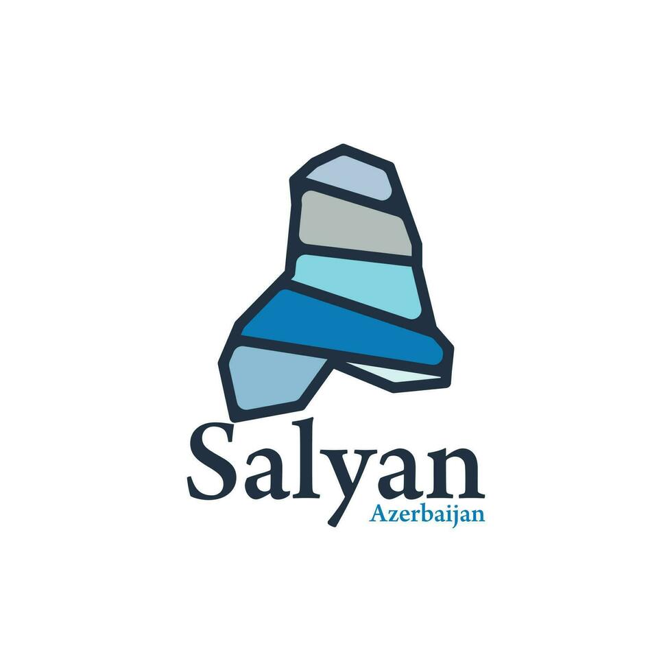 salyan Azerbeidzjan kaart, Azerbeidzjan stad salyan. kaart vector illustratie, grafisch element illustratie sjabloon ontwerp.